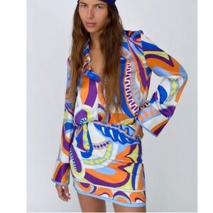 Zara Mini skirt multi summer colors